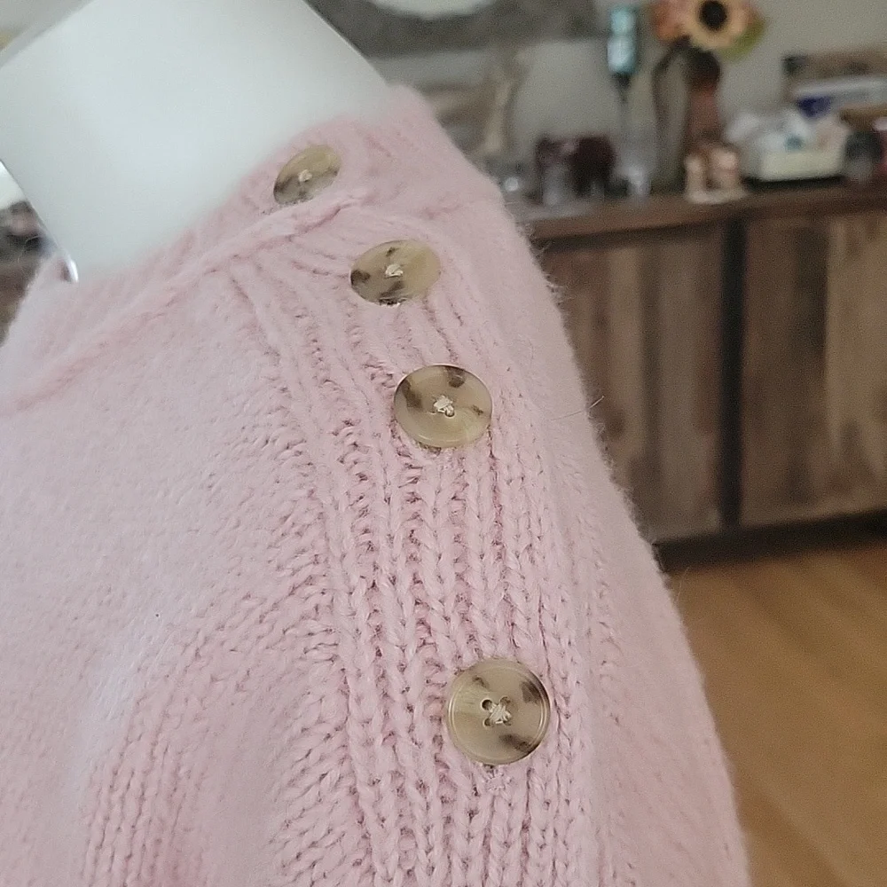 J. Crew Button Shoulder Crew Neck Sweater